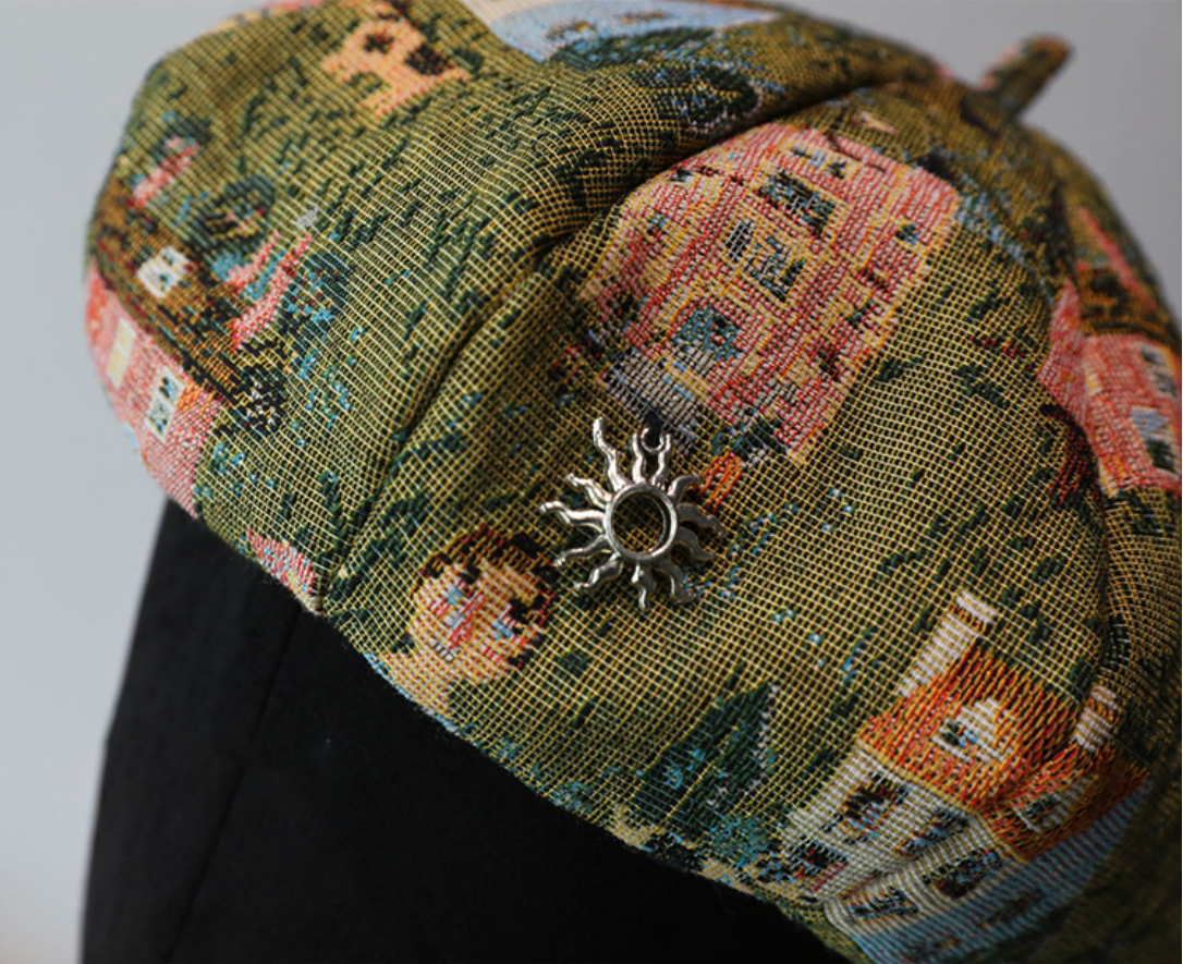 Women's Beret – Vintage Patchwork Artist Hat - AOA Fashion Accessories
