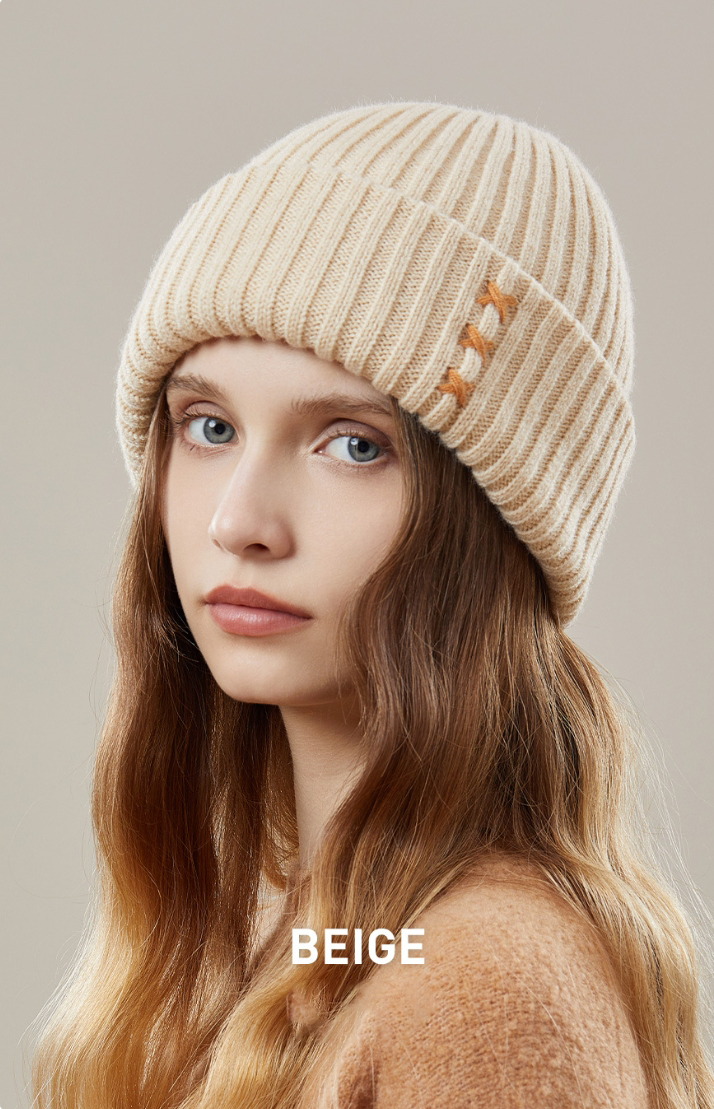 WOMEN'S WOOL WARM KNITTED HAT - AOA Fashion Accessories