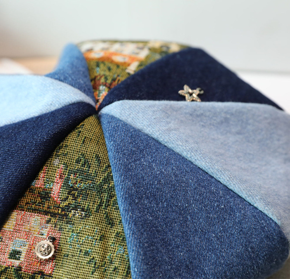 Women's Beret – Vintage Patchwork Artist Hat - AOA Fashion Accessories