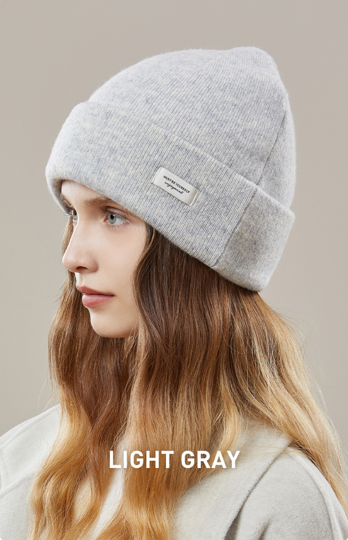 100% WOOL THICKENED KNITTED HAT - AOA Fashion Accessories