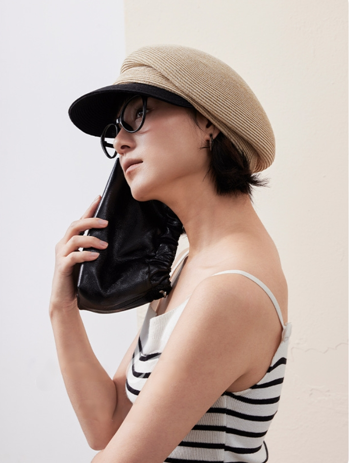 Paper Straw Beret Hat – Lightweight Summer Cap for Women - AOA Fashion Accessories