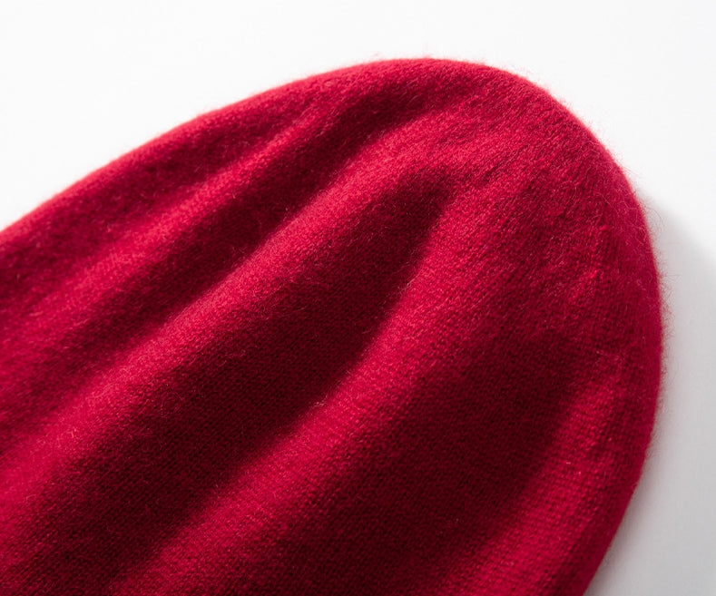 Knitted cashmere hat. - AOA Fashion Accessories