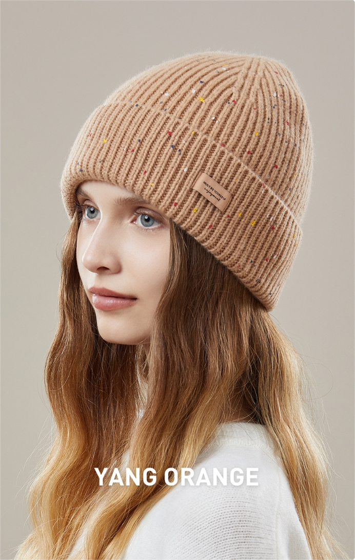Women's autumn and winter warm hat 100% wool knitted loose style, makes the face look smaller, ear protection - AOA Fashion Accessories