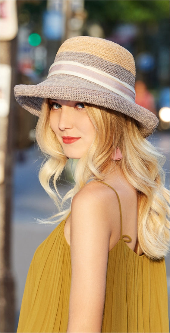 Wide Brim Raffia Straw Sun Hat - AOA Fashion Accessories