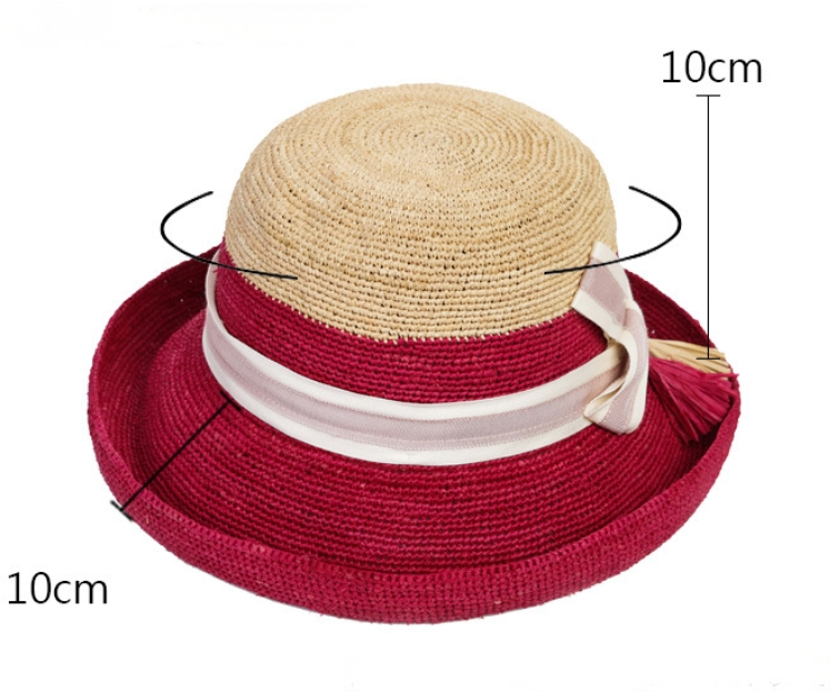 Wide Brim Raffia Straw Sun Hat - AOA Fashion Accessories