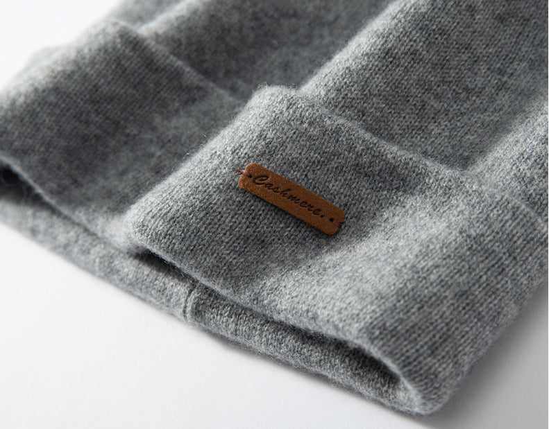 Knitted cashmere hat. - AOA Fashion Accessories
