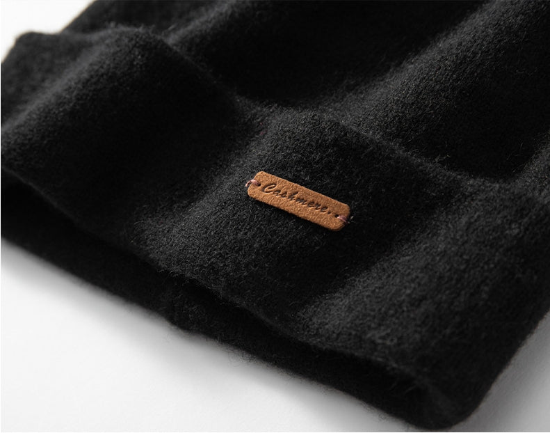 Knitted cashmere hat. - AOA Fashion Accessories