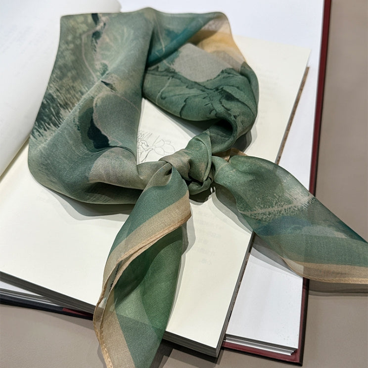 Shulang yarn, silk square scarf. - AOA Fashion Accessories