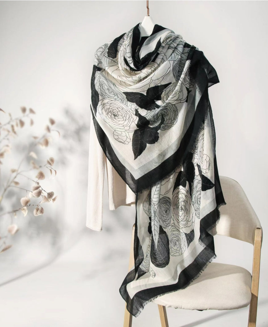 200 count water-soluble wool scarf. - AOA Fashion Accessories