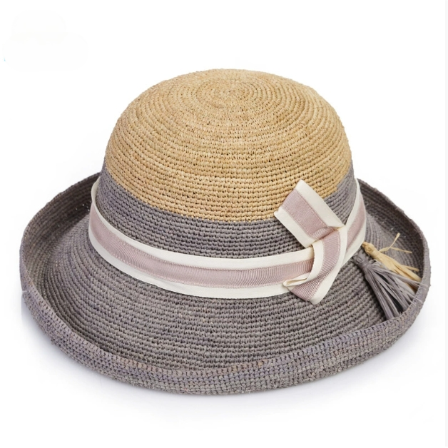 Wide Brim Raffia Straw Sun Hat - AOA Fashion Accessories