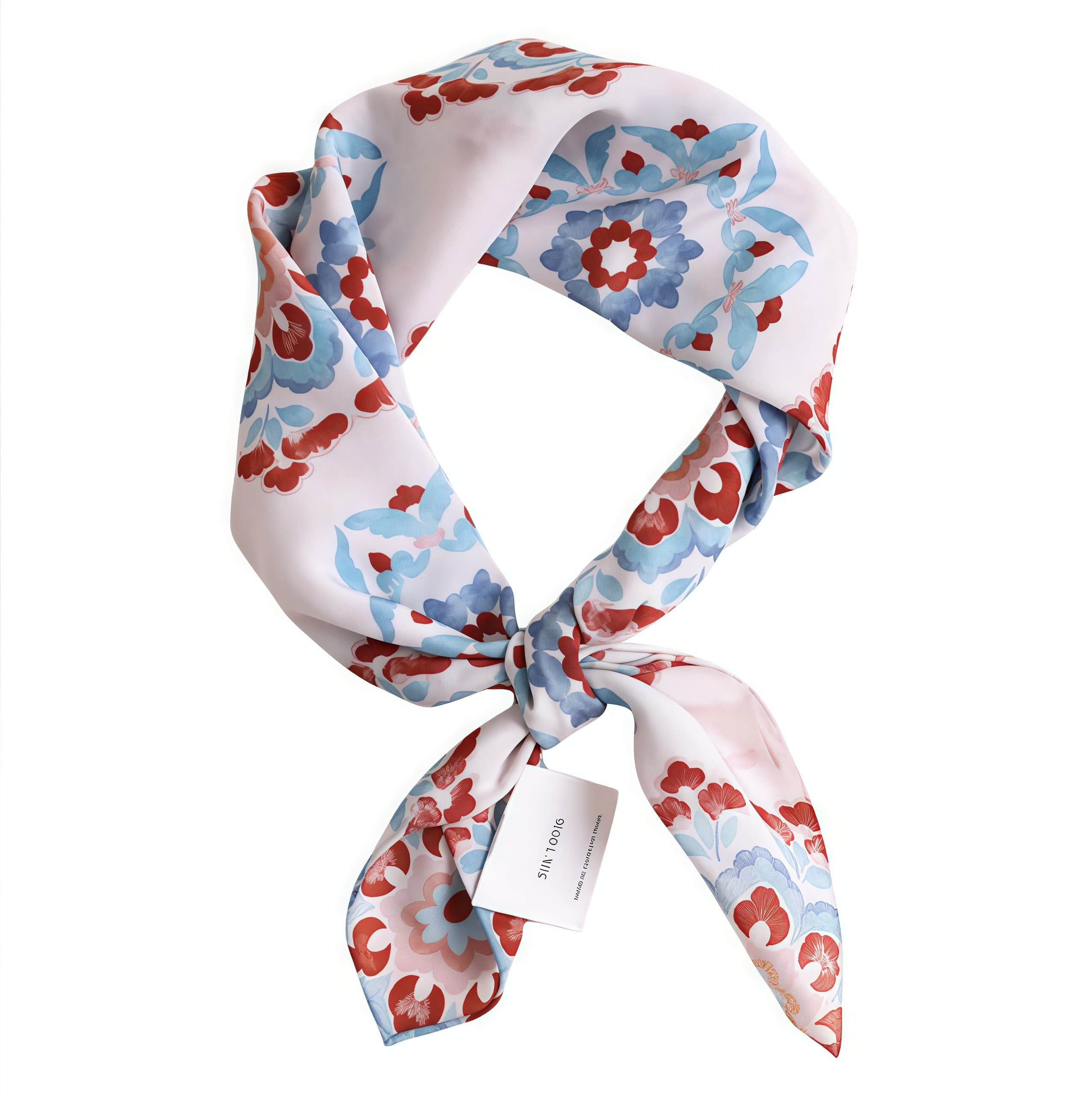 Art-Inspired Floral Silk Square Scarf - AOA Fashion Accessories