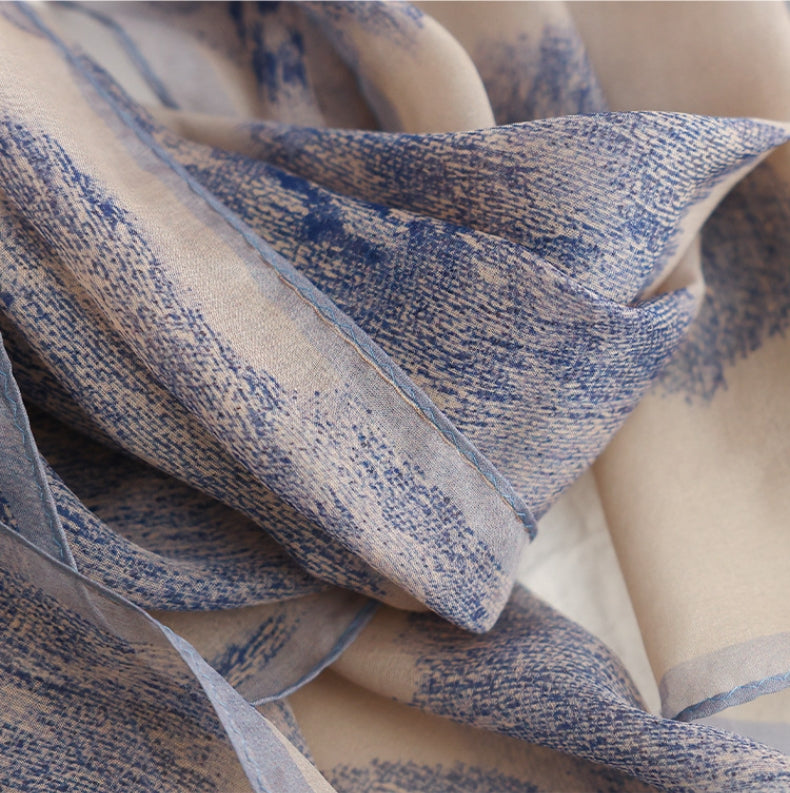 100%Mulberry Silk Long Scarf – Natural Plant Dyeing, Elegant Silk Wrap - AOA Fashion Accessories
