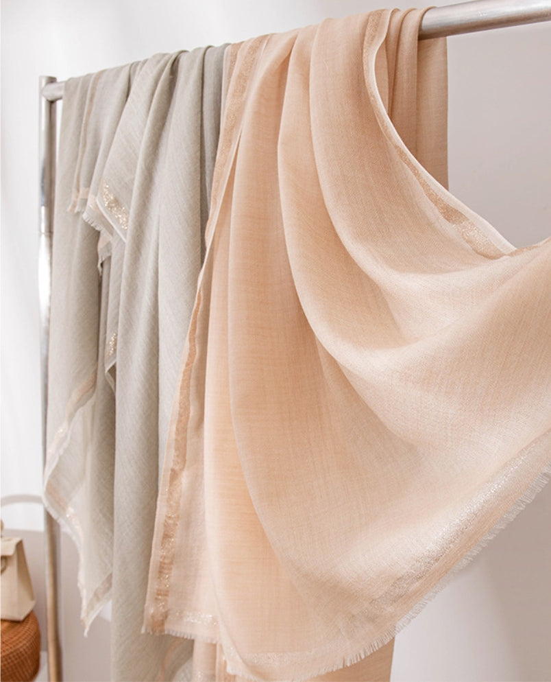 Lightweight solid color 100% wool scarf. - AOA Fashion Accessories