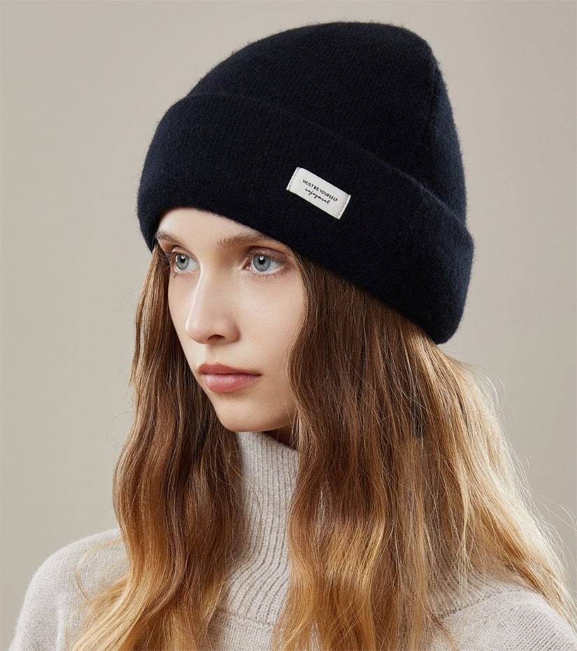 100% WOOL THICKENED KNITTED HAT - AOA Fashion Accessories
