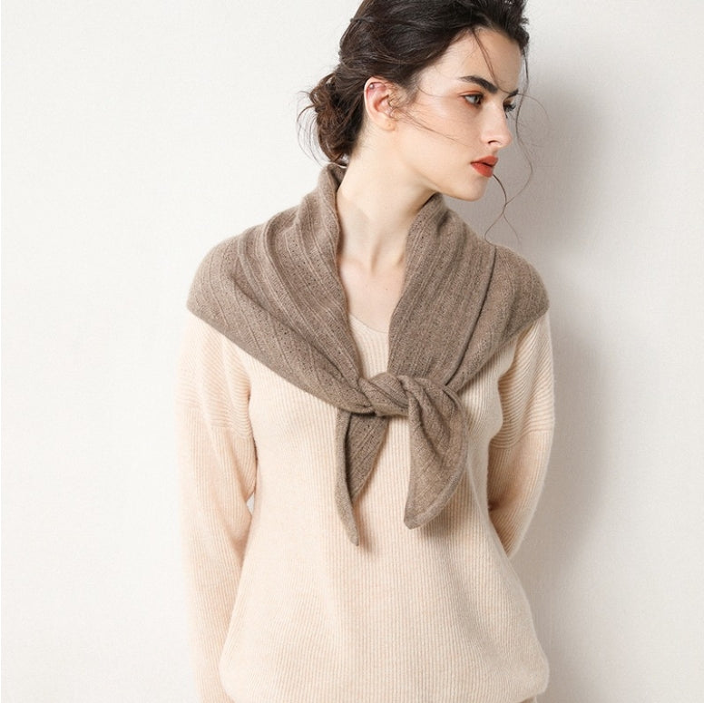 Women's cashmere triangle scarf. - AOA Fashion Accessories