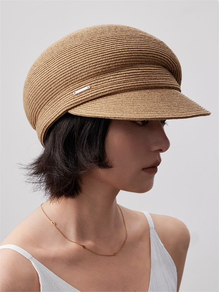 Paper Straw Beret Hat – Lightweight Summer Cap for Women - AOA Fashion Accessories