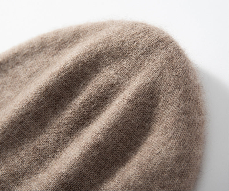 Knitted cashmere hat. - AOA Fashion Accessories