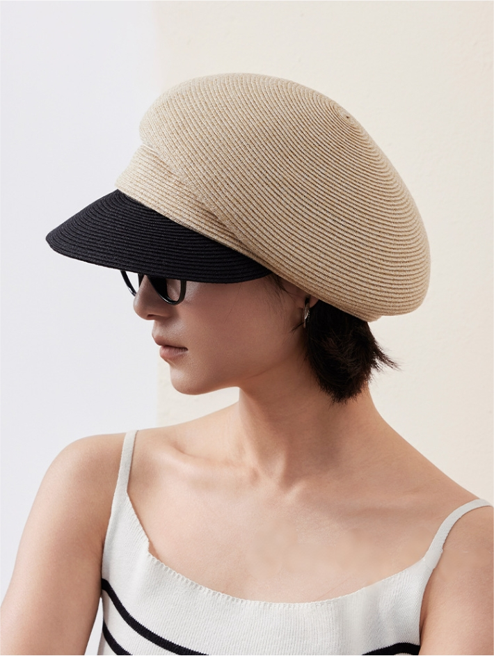 Paper Straw Beret Hat – Lightweight Summer Cap for Women - AOA Fashion Accessories