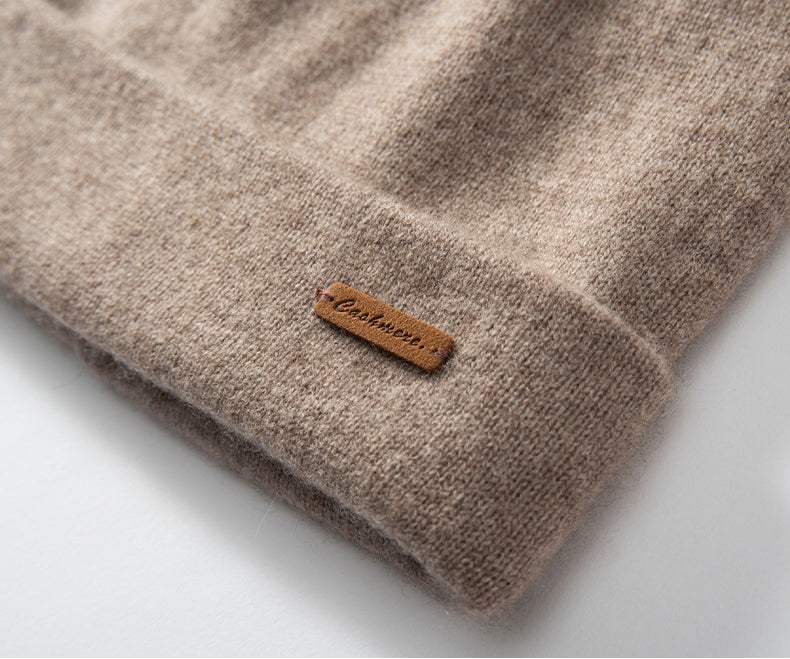 Knitted cashmere hat. - AOA Fashion Accessories