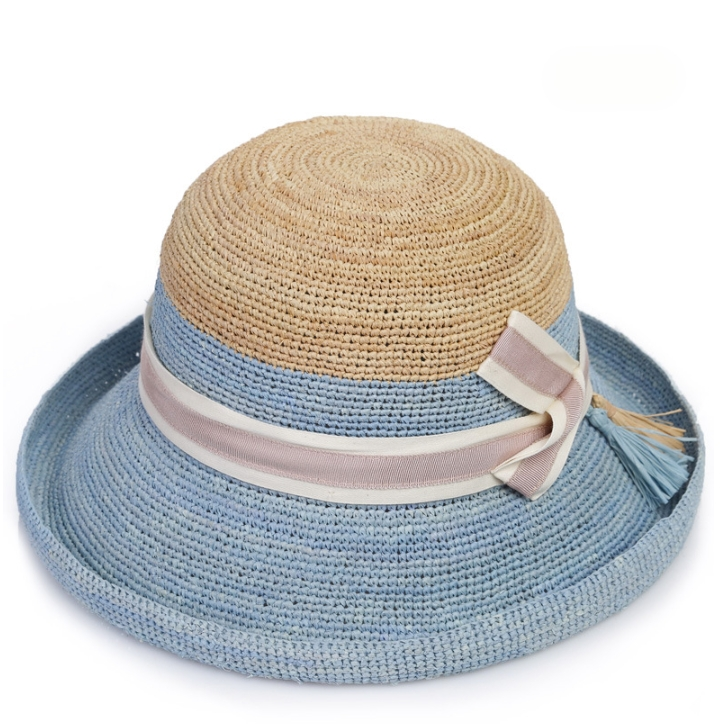 Wide Brim Raffia Straw Sun Hat - AOA Fashion Accessories
