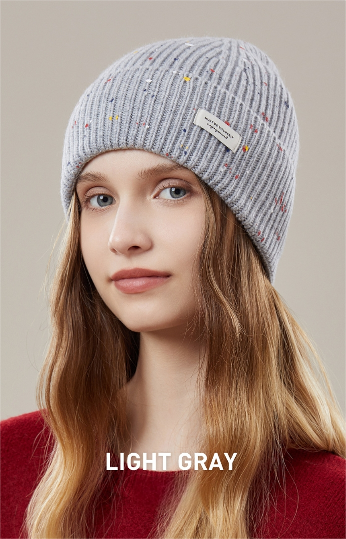 Women's autumn and winter warm hat 100% wool knitted loose style, makes the face look smaller, ear protection - AOA Fashion Accessories
