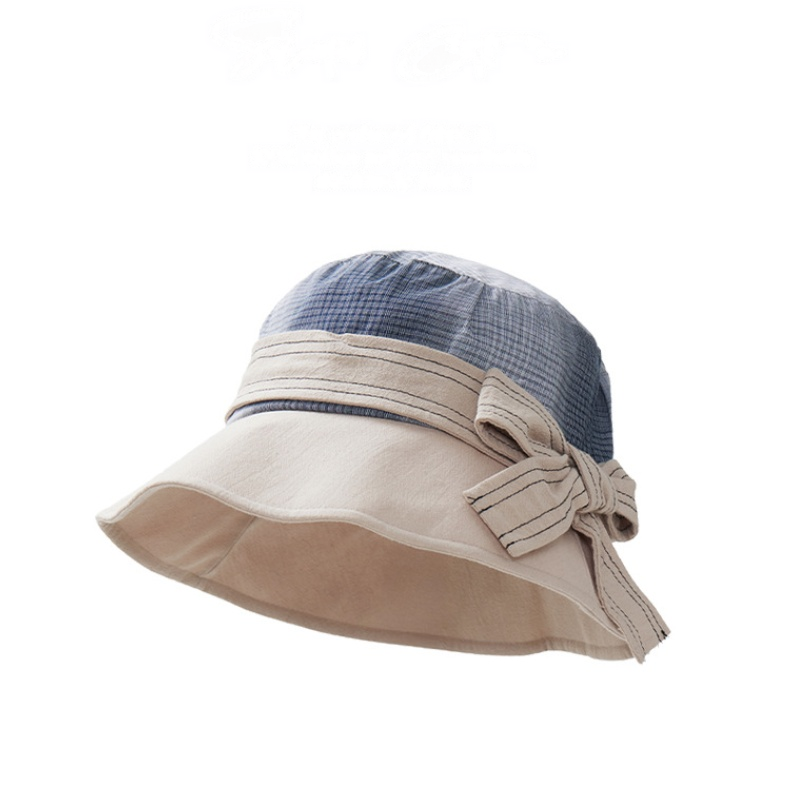Women's 100% Cotton Bow Decor Bucket Hat - AOA Fashion Accessories