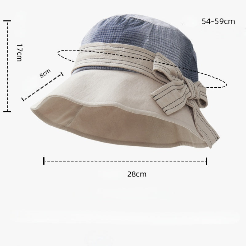 Women's 100% Cotton Bow Decor Bucket Hat - AOA Fashion Accessories