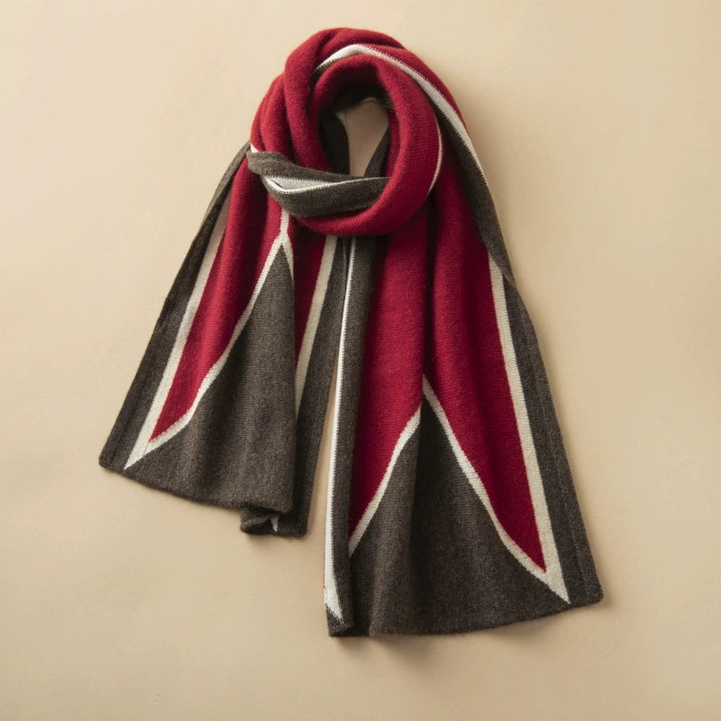 Luxury Cashmere Scarf – Artistic Geometric Design | Multiple Colors