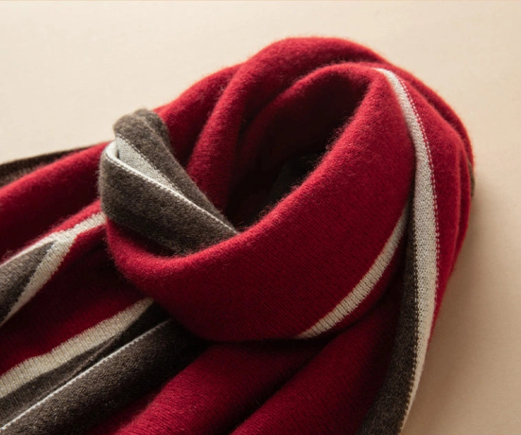 Luxury Cashmere Scarf – Artistic Geometric Design | Multiple Colors