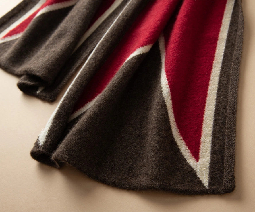 Luxury Cashmere Scarf – Artistic Geometric Design | Multiple Colors