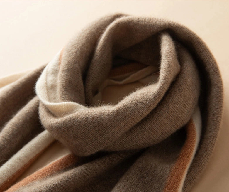 Luxury Cashmere Scarf – Artistic Geometric Design | Multiple Colors