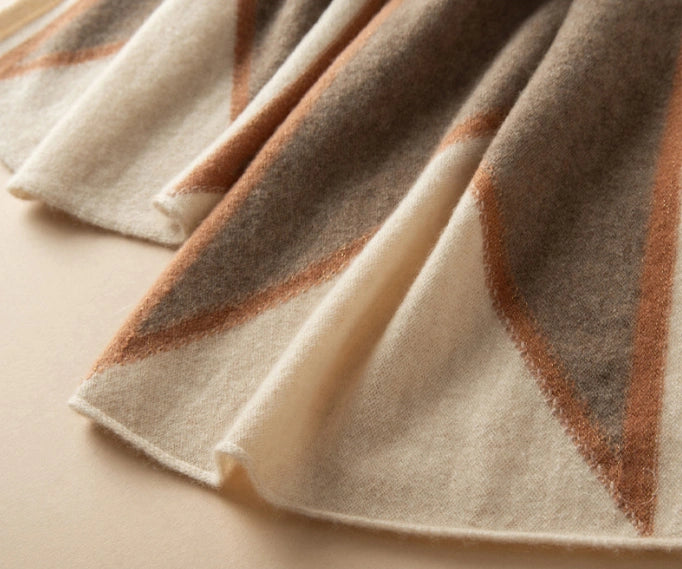 Luxury Cashmere Scarf – Artistic Geometric Design | Multiple Colors