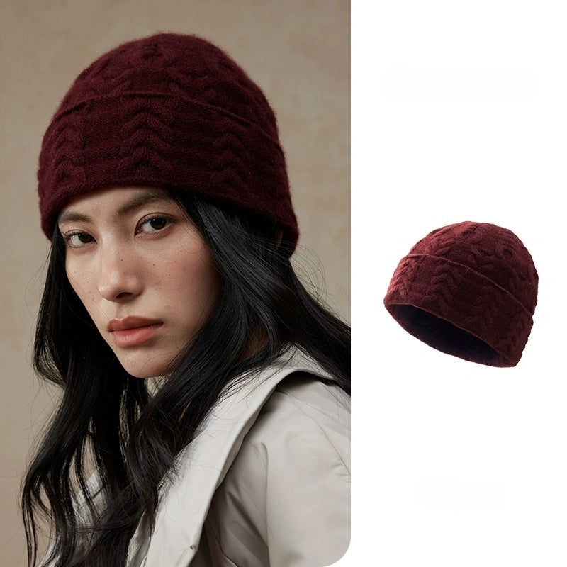 Elegant 100% Cashmere Beanie – Cable Knit Design | Multiple Colors