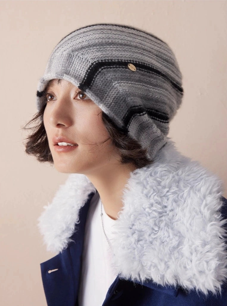 Cashmere Mélange Striped Beanie Hat | Multiple Colors