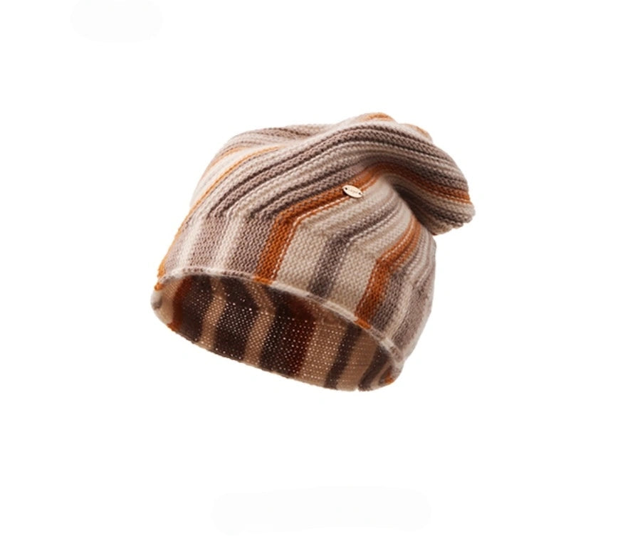 Cashmere Mélange Striped Beanie Hat | Multiple Colors