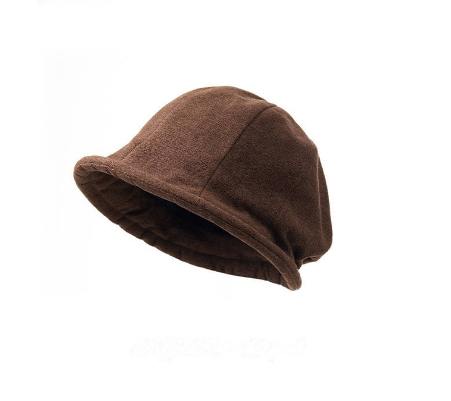 Corduroy Fuzzy Bucket Hat – Vintage Style Warm Cap for Women - AOA Fashion Accessories