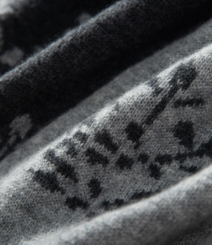 Reversible Cashmere Scarf - with Floral Jacquard Pattern | Multiple Colors