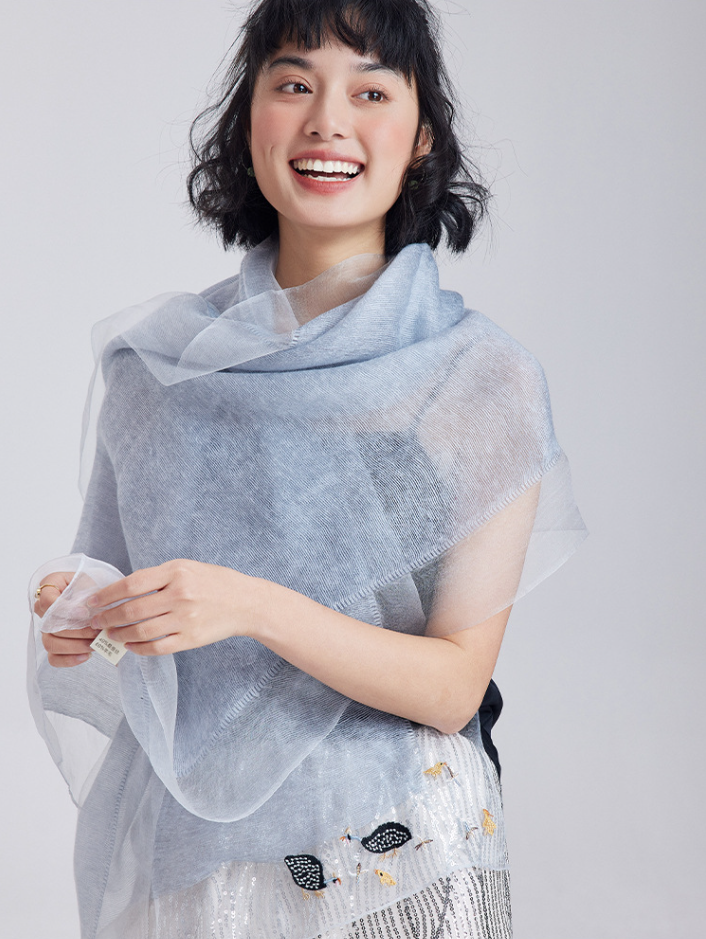 Embroidered Silk Scarf for Women – Lightweight Wrap - AOA Fashion Accessories