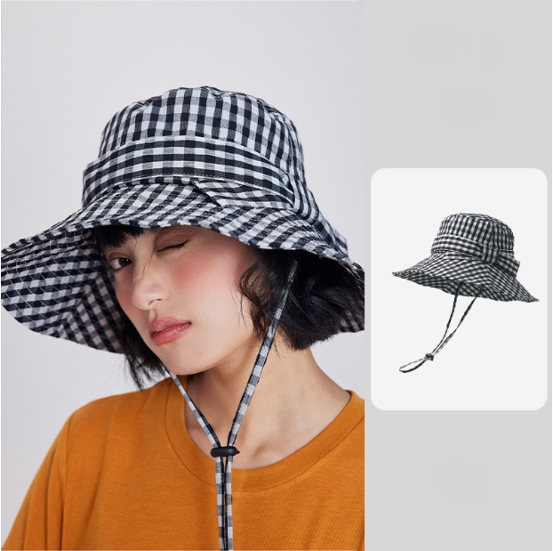 Gingham Bow Bucket Hat for Women – Cute Lightweight Sun Hat - AOA Fashion Accessories