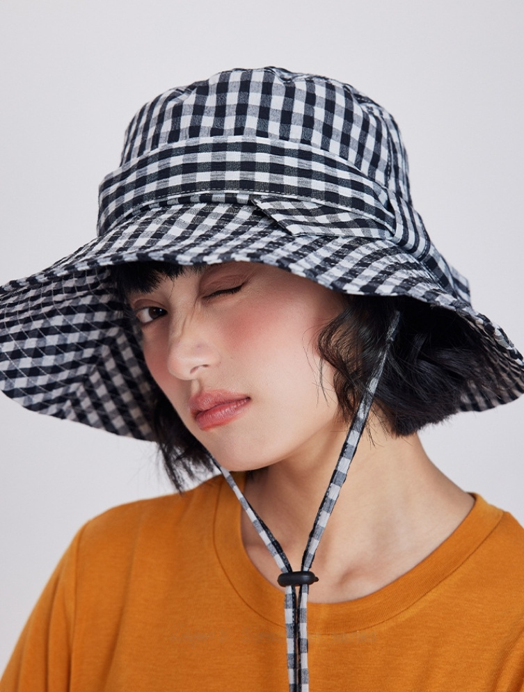 Gingham Bow Bucket Hat for Women – Cute Lightweight Sun Hat - AOA Fashion Accessories