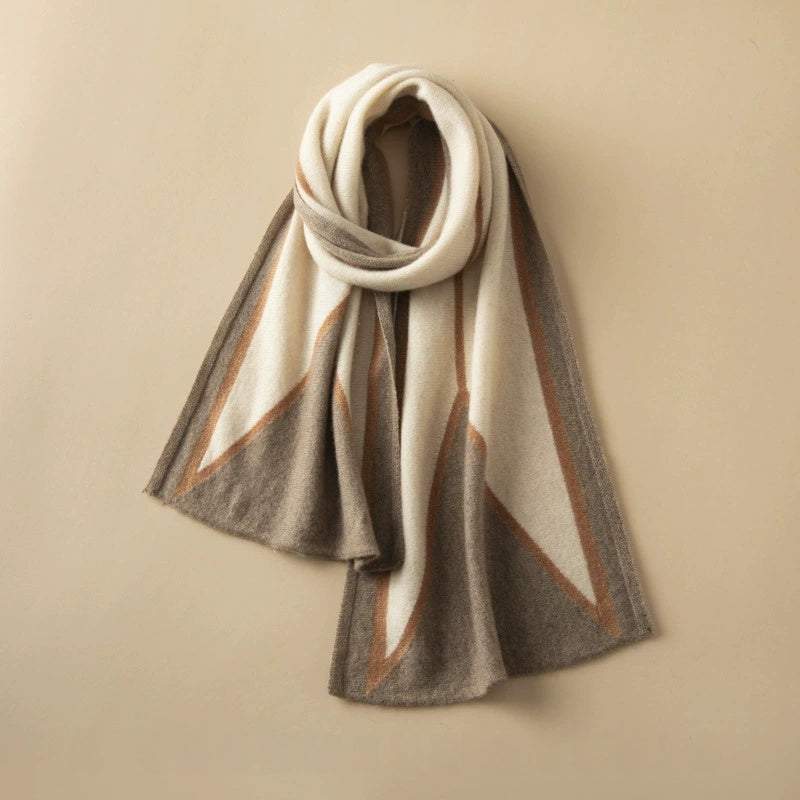 Luxury Cashmere Scarf – Artistic Geometric Design | Multiple Colors