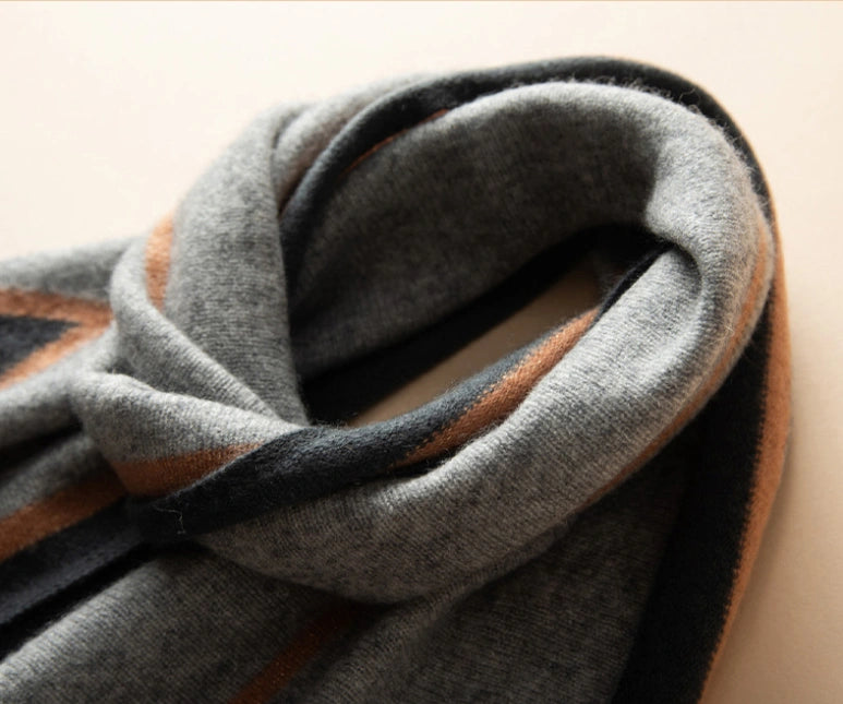 Luxury Cashmere Scarf – Artistic Geometric Design | Multiple Colors