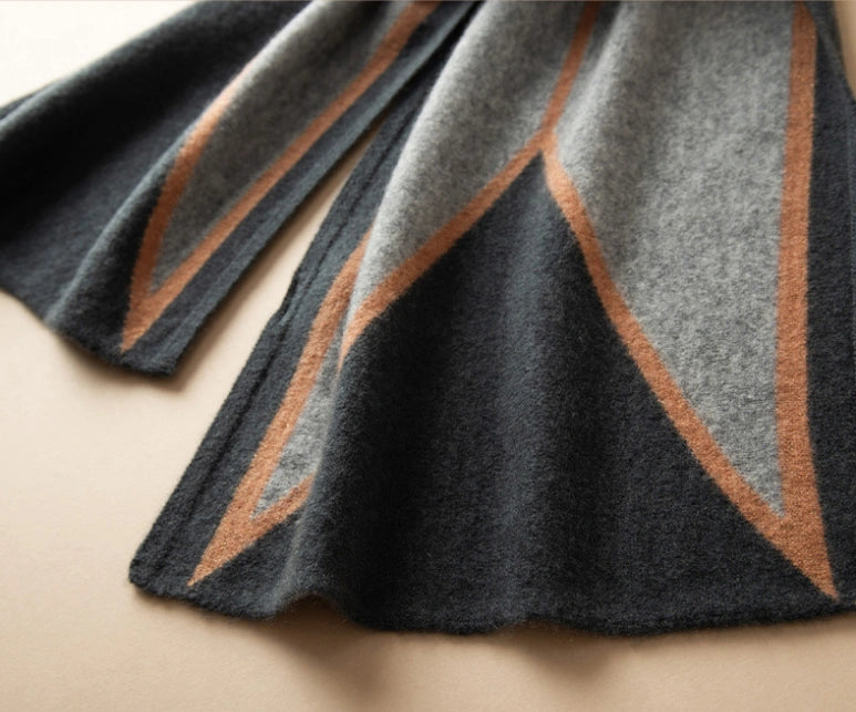 Luxury Cashmere Scarf – Artistic Geometric Design | Multiple Colors