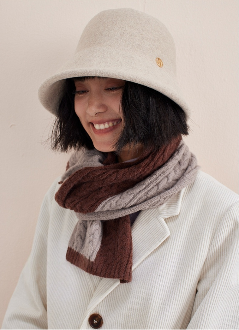 Minimalist Wool Bucket Hat – Wool Fuzzy Winter Hat for Women - AOA Fashion Accessories