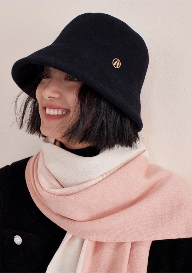 Minimalist Wool Bucket Hat – Wool Fuzzy Winter Hat for Women - AOA Fashion Accessories