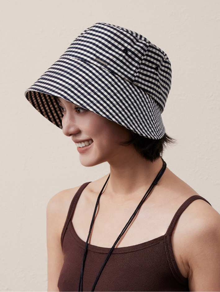 Plaid Bucket Hat - Foldable Breathable Sun Hat - AOA Fashion Accessories