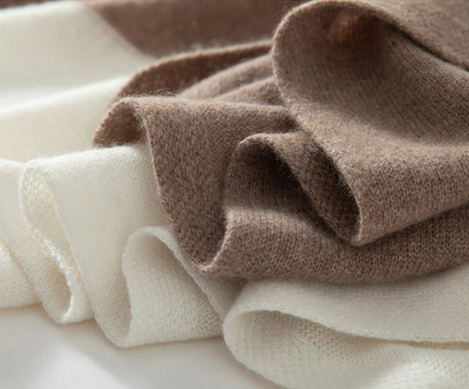 Colorblock Cashmere Scarf – Soft, Warm & Minimalist Style | Multiple Colors