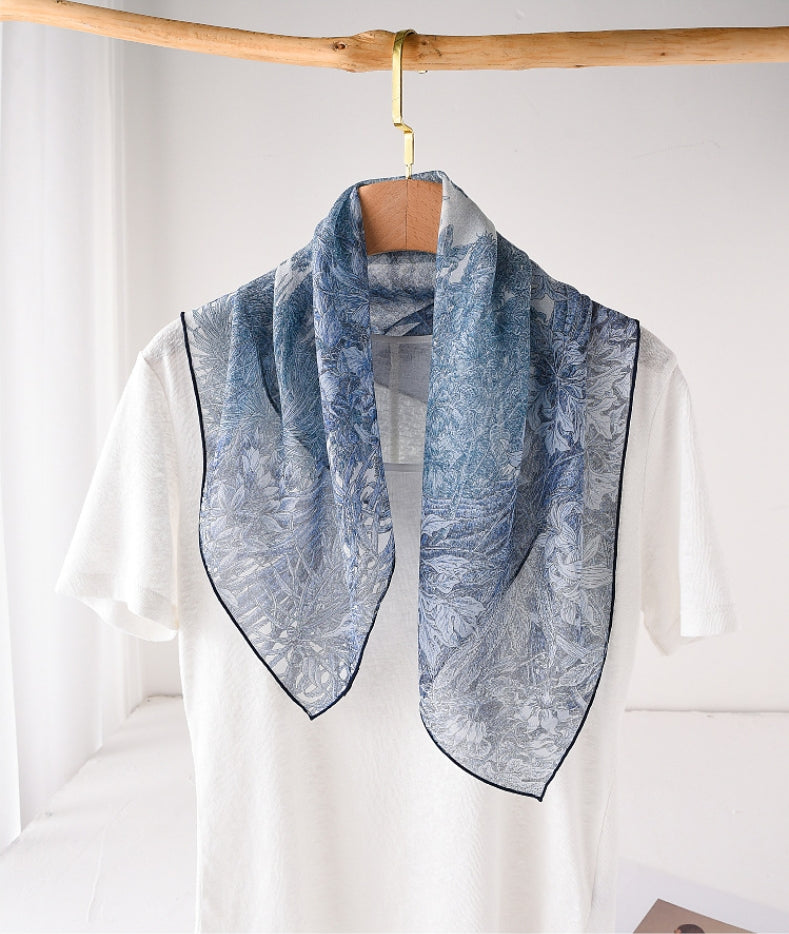 Square Scarf - Vintage Floral Lightweight Scarves - AOA Fashion Accessories