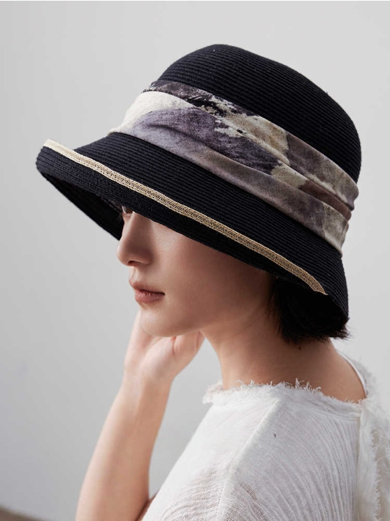 Straw Bucket Hat - Sunshade Sun Hat - AOA Fashion Accessories