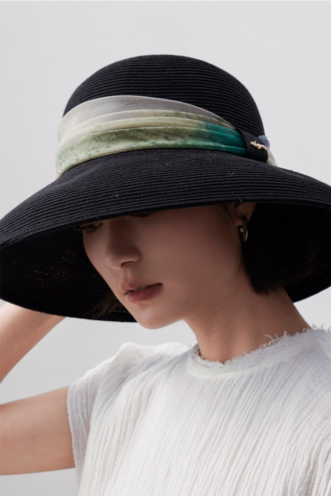 Straw Hat for Women with Silk Band - AOA Fashion Accessories